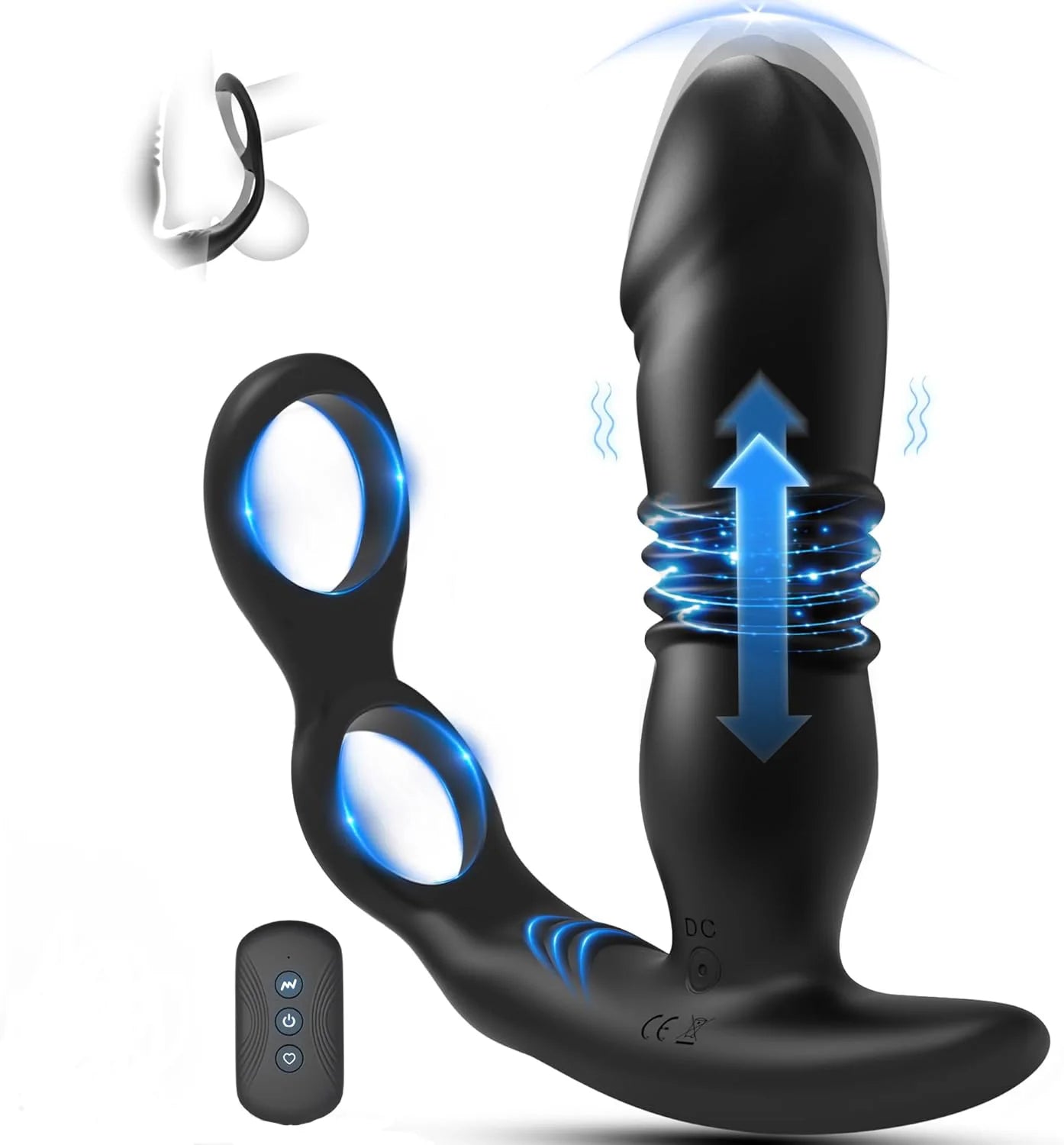 Male Sex Toys Anal Vibrator for Men Prostate Massager Gay Anal Plug Adult Toys Butt Plug for Men Remote 7 Wiggling Vibrating