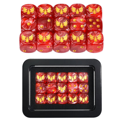 15PCS 16mm/0.63inch D6 Wargaming Dice Set for Tabletop Miniatures Game, Damage Tracking,Army Faction Themed Dice Tokens