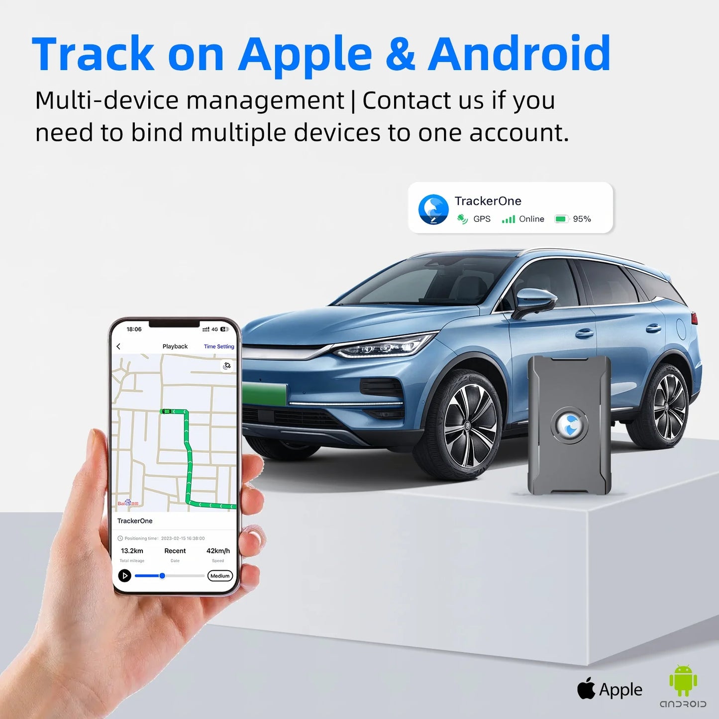 GPS Tracker for Vehicles Real-Time Location Hidden Magnetic Tracking Device for Cars Trip History Geo Fence Global Coverage