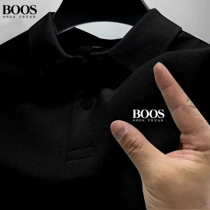 New Men's High-Quality Short-Sleeved Polo Shirt, Summer Fashion, Casual, Comfortable, Breathable Top
