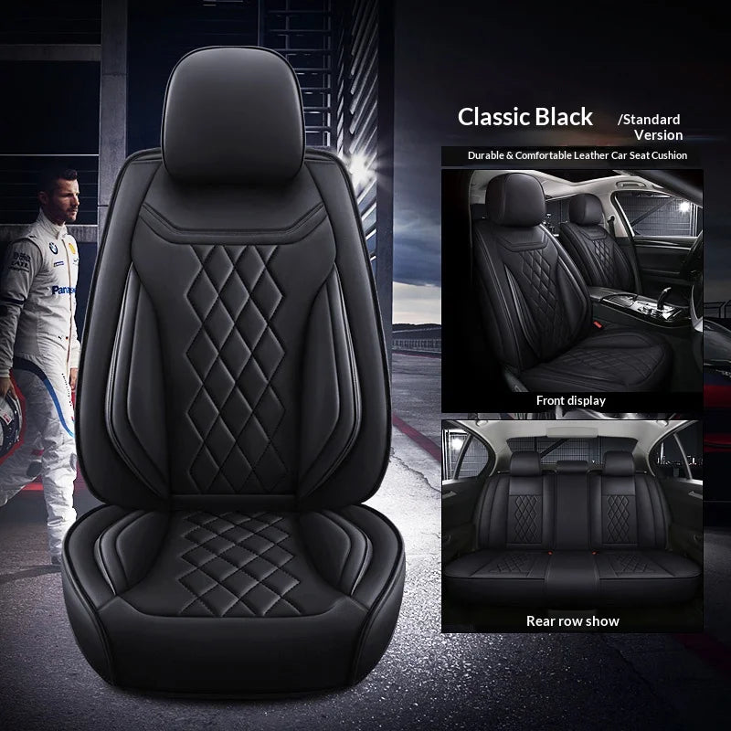 Universal Five-Seater Car Seat Covers Premium Leather Four Seasons Suitable for Most Cars SUVs Off-Road Vehicles