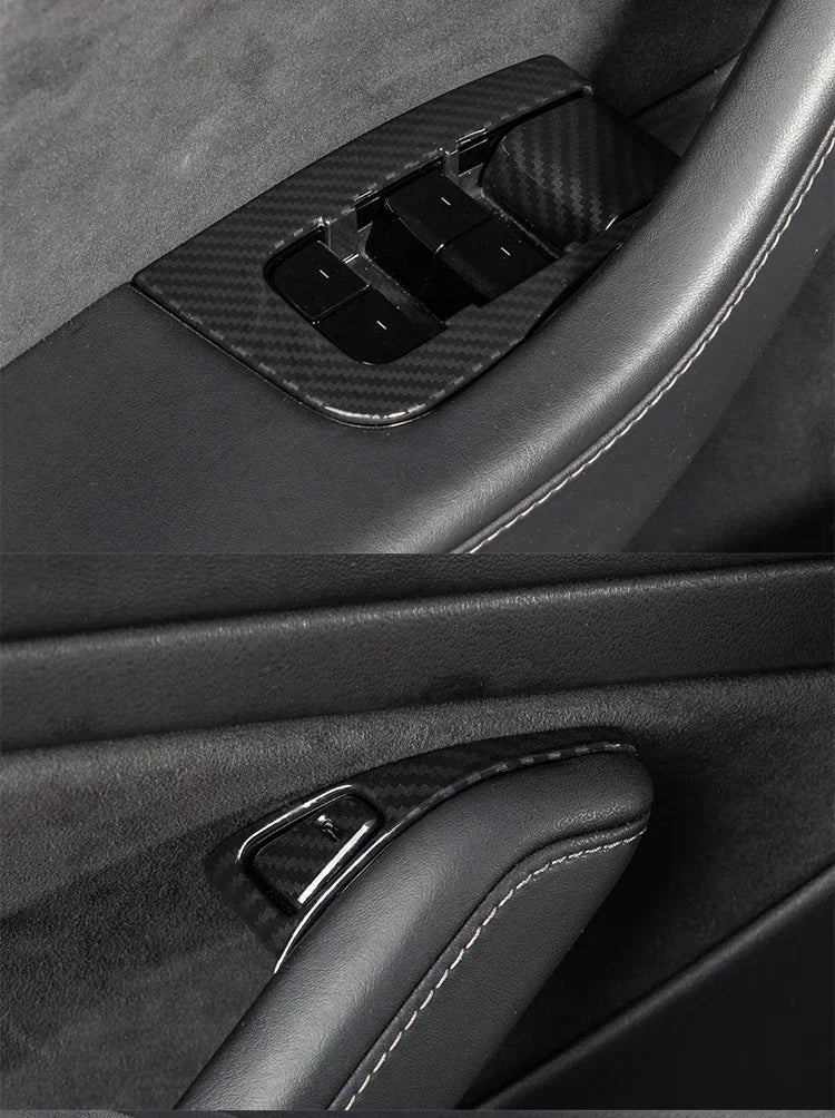 Window Lifter Switch Buttons Cover for Tesla Model Y/3/3+ Highland Trim Frame Button Stickers 2017-2024 Car Interior Accessories