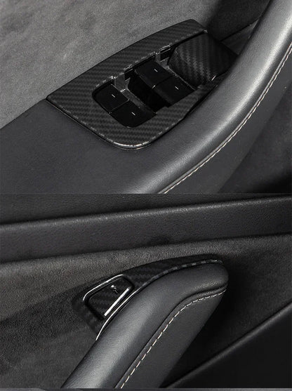 Window Lifter Switch Buttons Cover for Tesla Model Y/3/3+ Highland Trim Frame Button Stickers 2017-2024 Car Interior Accessories