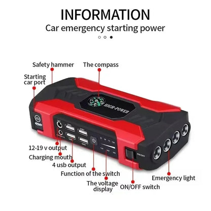 99800mAh Car Jump Starter 3000A Starting Device Portable Power Bank Battery Starter Launcher For Car Booster Articles