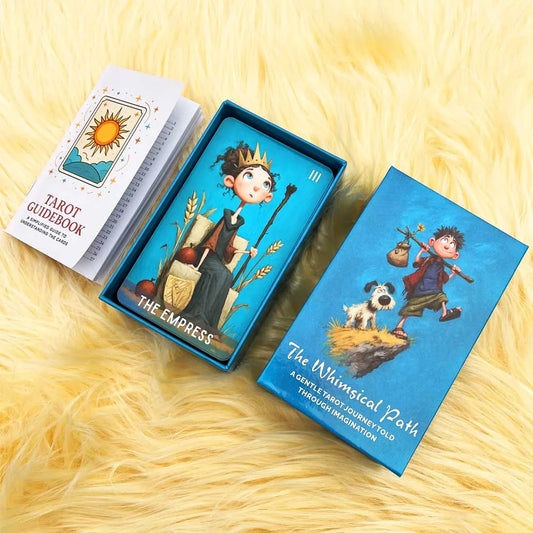78 Tarot Cards Set,The Whimsical Path Tarot,13x8cm Modern Illustrations, Eternal Symbolism Fusion, Includes Paper Instructions