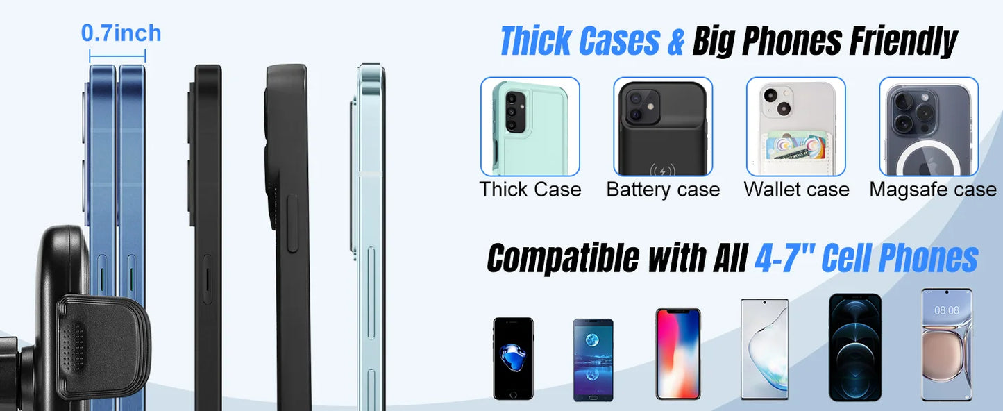 Car Phone Holder, Cup Holder Phone Mount With Memory Function 360°Rotation iPhone Car Phone Mount With Adjustable Long Neck