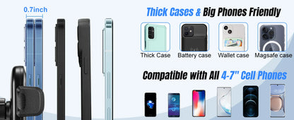 Car Phone Holder, Cup Holder Phone Mount With Memory Function 360°Rotation iPhone Car Phone Mount With Adjustable Long Neck
