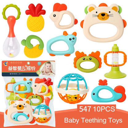 Baby Rattles Toys Set Infant Grab Shake Rattle Sensory Teether Babies Development Learning Music Toy Newborn First Birthday Gift