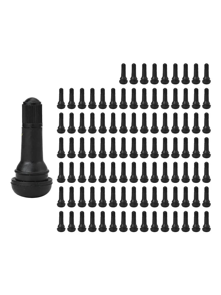 100 Pcs Rubber Valves Tyre Rubber Valve TR413 Tubeless Car Wheel Tire Valve Stems With Cap Dust Cap For Car Motorcycle ATV
