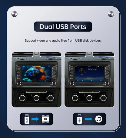 Road Top 7" HD Car Radio Wireless CarPlay Android Auto Stereo Audio For Volkswagen/Seat/Skoda/Passat/Golf/Polo Player