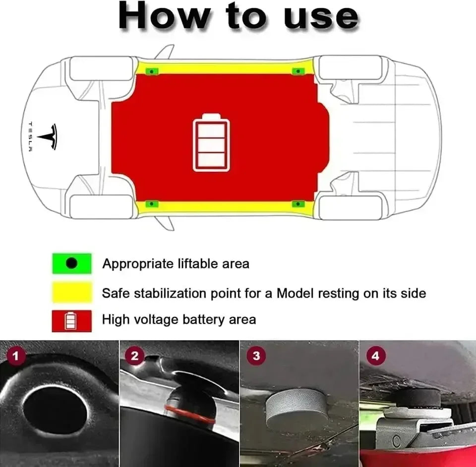 1/4Pcs Car Rubber Lifting Jack Pad For Tesla Model 3 Y S X Jack Protection Mat Anti-Slip Tool Chassis Vehicle Lifting Cushion