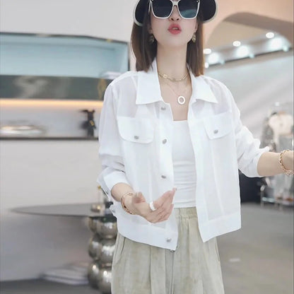 Fashionable Thin Short Sun Protection Clothes 2026 Spring New Women's Design Small Size Coat Korean Style Commute Wind