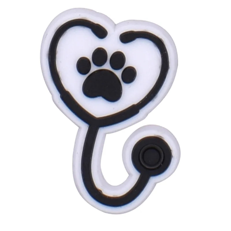 Pet hospital veterinarian Love dogs Shoes Charms DIY PVC Shoe bag Accessories Forenthusiasts Wristband Kids Party X-mas Gifts