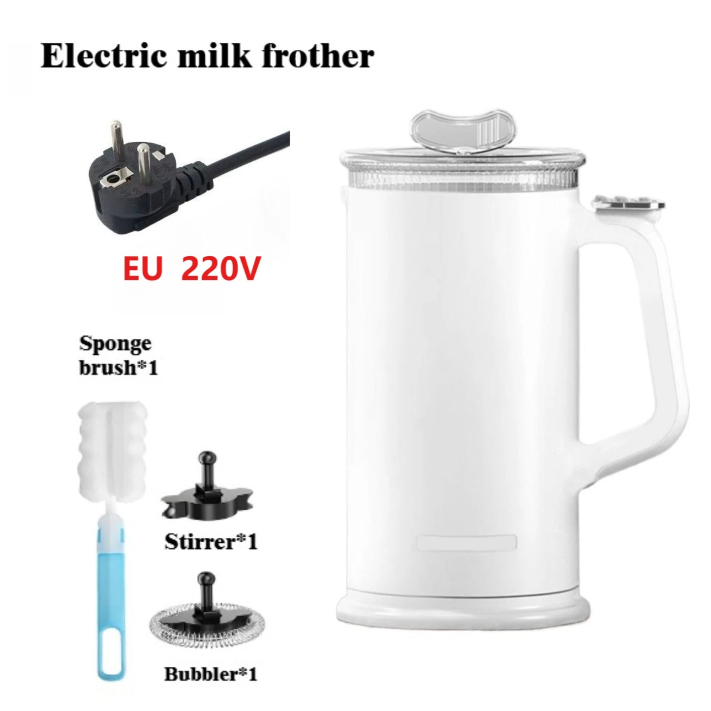 4-in-1 110V/220V Milk Frother Home Coffee Latte Maker Hot Cold Beverages  Dual Function Stainless Steel Electric Milk Frother