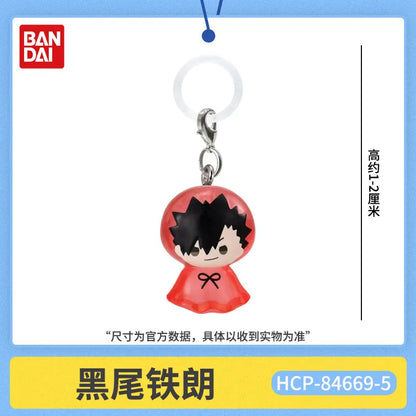 Bandai Haikyuu Gashapon Mini Figure Keychain Hinata Kageyama Tsukishima Kenma Kuroo Bag Pendant Umbrella Charm Anime Collectible