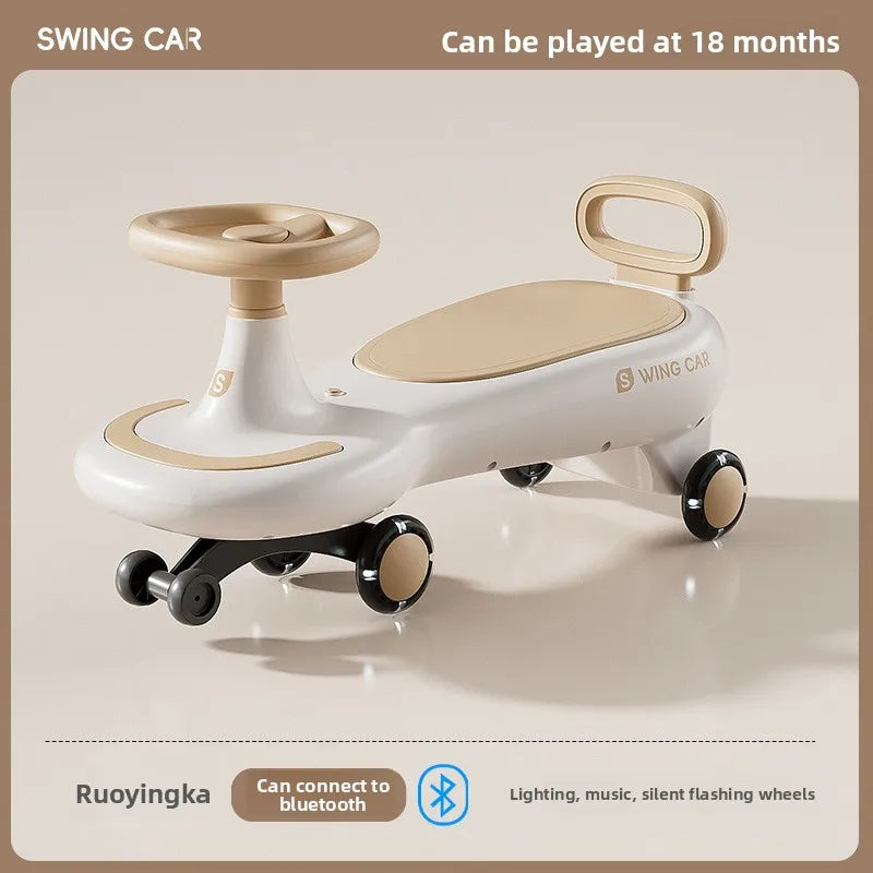 Kids Wobble Car 1 12 Anti Tip Silent Wheels Music Rocking Adults Sit Anti-rollover Children's Wiggle Car Adults Can Sit