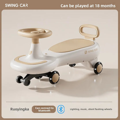 Kids Wobble Car 1 12 Anti Tip Silent Wheels Music Rocking Adults Sit Anti-rollover Children's Wiggle Car Adults Can Sit