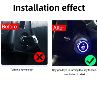 Car Smart Key Starter Alarm Bluetooth Autostart Set Auto Start Stop Push Button Keyless Entry System Skit Automotive Accessories