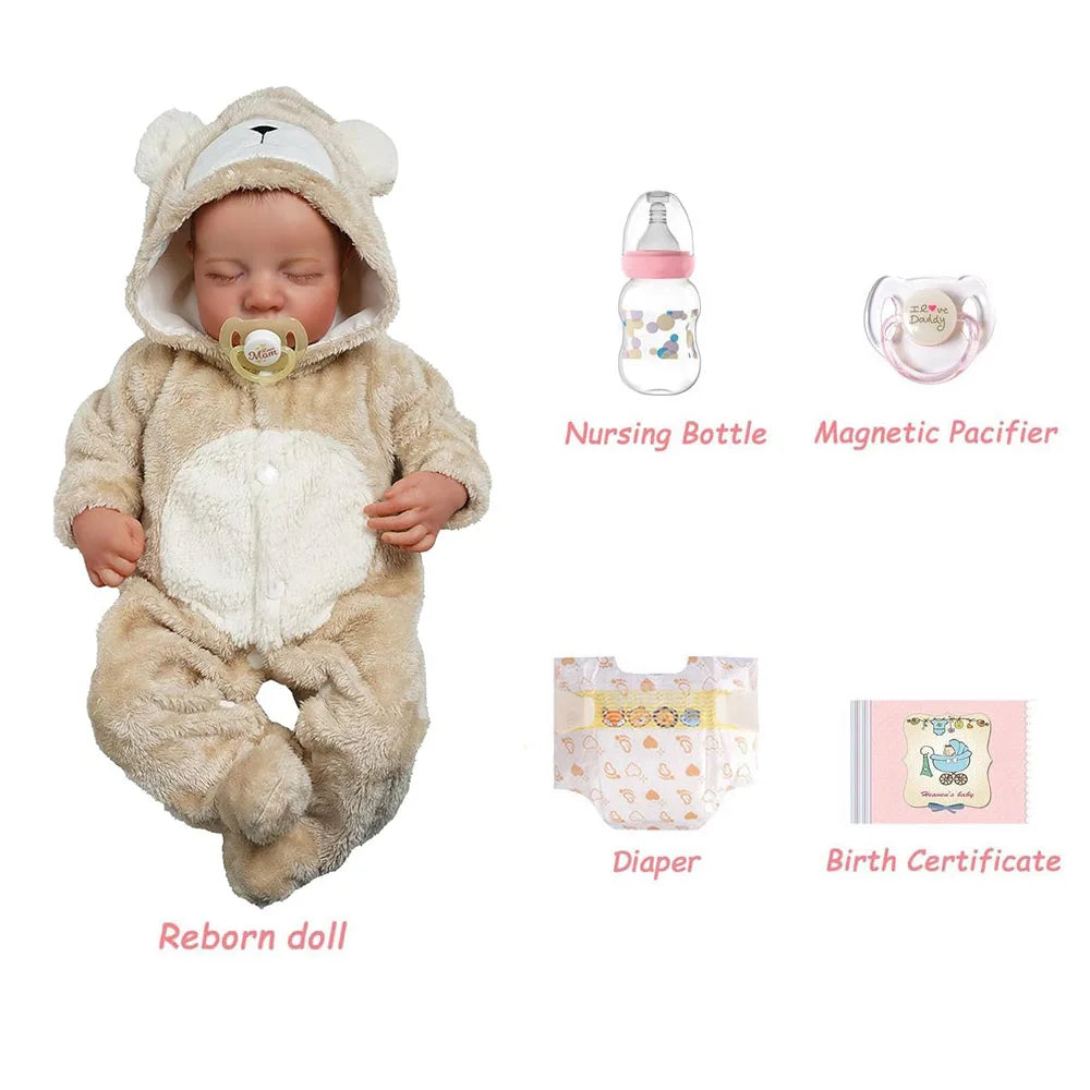 48cm Reborn Baby Dolls Realistic Full Body Silicone Vinyl Alive Sleeping Doll Like Real Already Lifelike Painted Toddler Toys