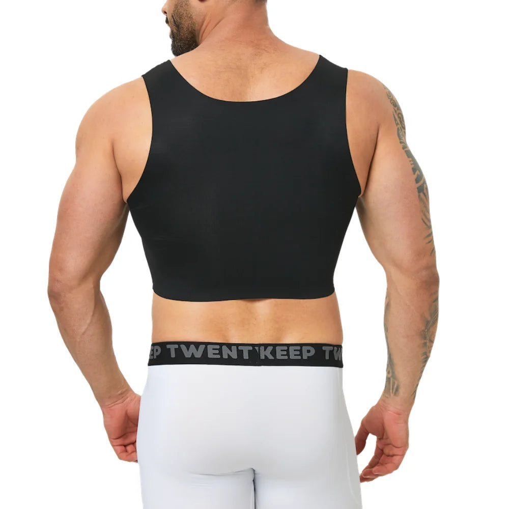 2Pcs Men Sleeveless Compression Vest Gynecomastia Chest Binder Breathable Summer Shaper For Trans FTM Sport Undershirt