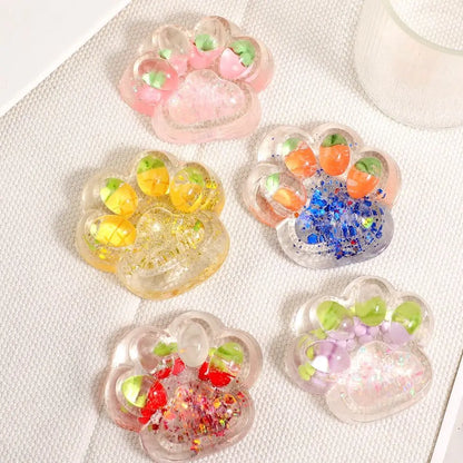Fruit Cat Paw Squeeze Toy Kneading Soft Fruit Pinch Fidget Toy Handmade Cat Paw Slow Rebound Decompression Toy Children Gifts