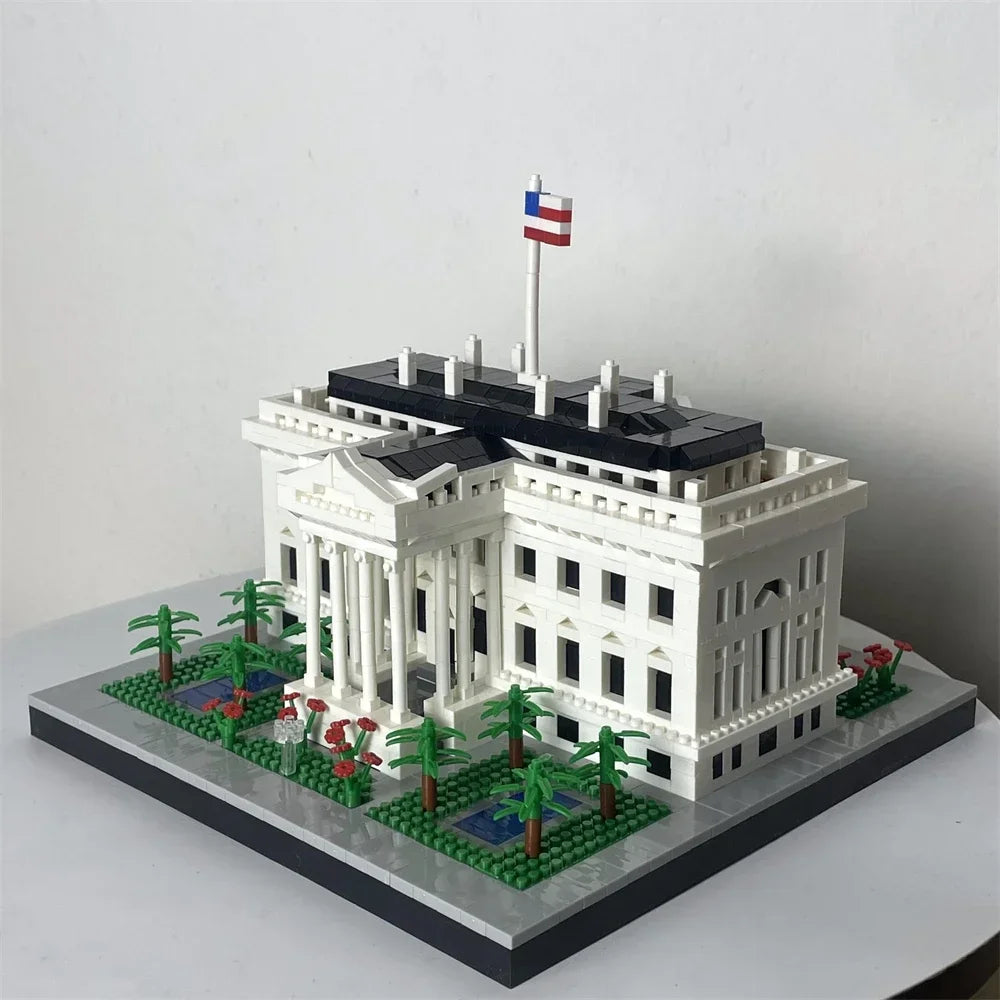 Knew Built Micro Mini Building Block with USB LED Light, White House Toy, Architecture Model, Ideal Decorative Piece Home Office