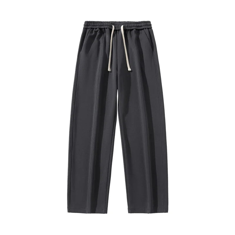DUKEEN Heavyweight Fleece-Lined Straight Sweatpants for Men 2025 Basic Thick Warm Loose Fit Fall Winter Casual Long Pants