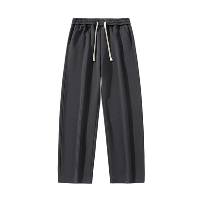 DUKEEN Heavyweight Fleece-Lined Straight Sweatpants for Men 2025 Basic Thick Warm Loose Fit Fall Winter Casual Long Pants