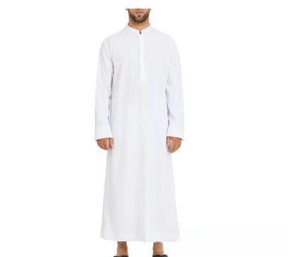 Loose Fit Stand Collar African Style Long Robe for Men New Arrival Ethnic Men's Clothing Comfortable Casual Gown