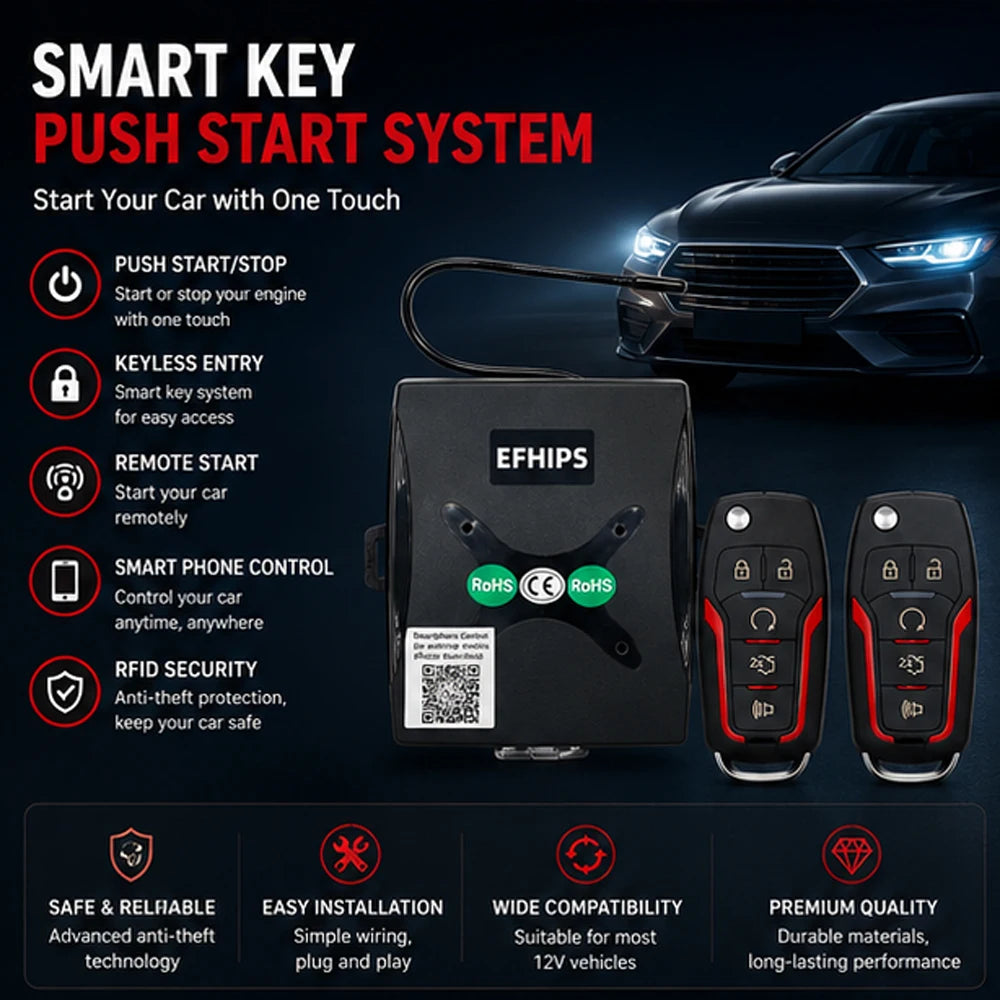 Phone APP Engine Remote Start  Car alarm Push Start-Stop Button To Start Ignition System Central Locking Keyless Entry for car