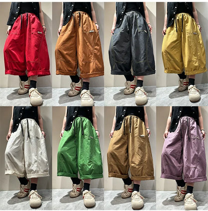 Amax LuluE 2026 Japanese Design Soild Pants Females Summer Fashion Loose Elegant Harem Trousers Womens Vintage Leisure Clothes