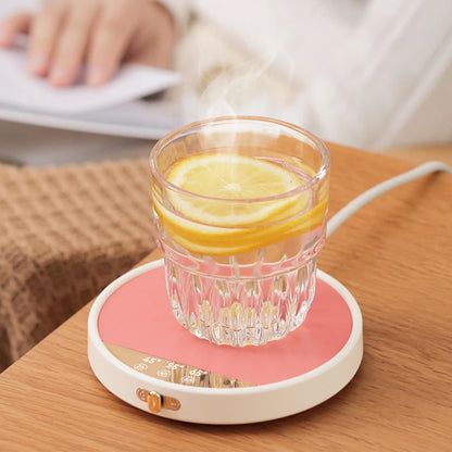 Smart Coffee Cup Warmer with Timer for Office Desk Use Electric Beverage Warmer for Cocoa Tea Water Milk 3 Temperature Settings