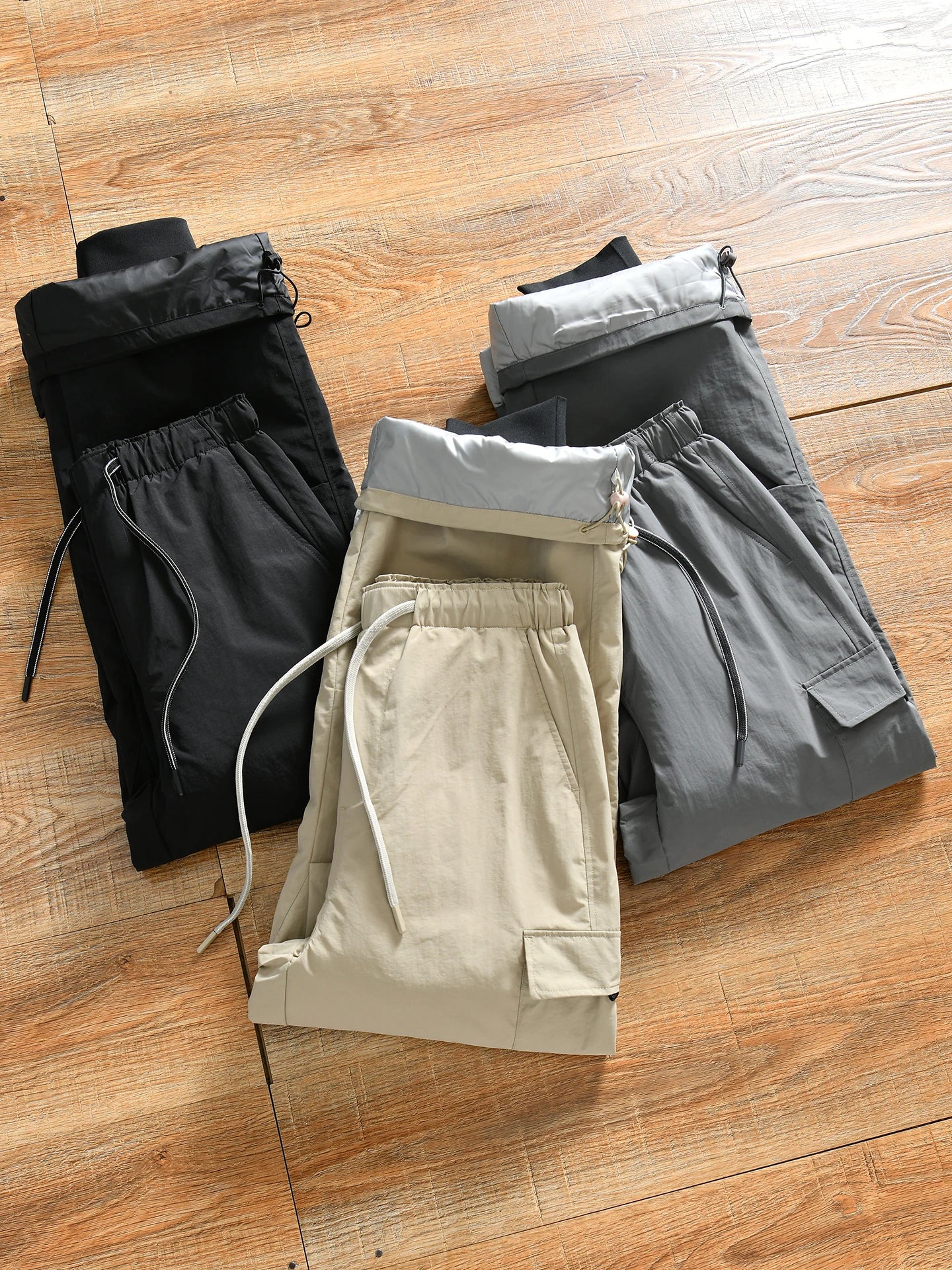Warm Duck down Winter Outdoor Leisure Skiing Workwear Trousers Trendy Men's Workwear Long Pants Fashionable Urban Style