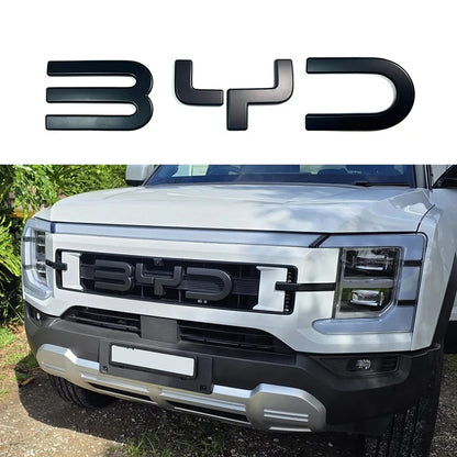 BYD Shark 6 3Pcs ABS Black Special & Limited Edition 3D Car Body Badge Sticker Front Grille Emblem Decal Car Accessories