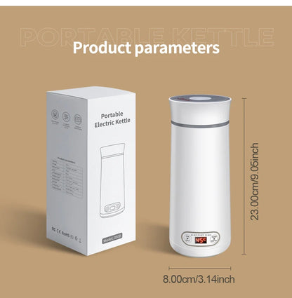 Portable Electric Kettle travel Kettle Stainless Steel Mini Electric Water Bottle Cup For Boil Hot Water Baby Milk Powder