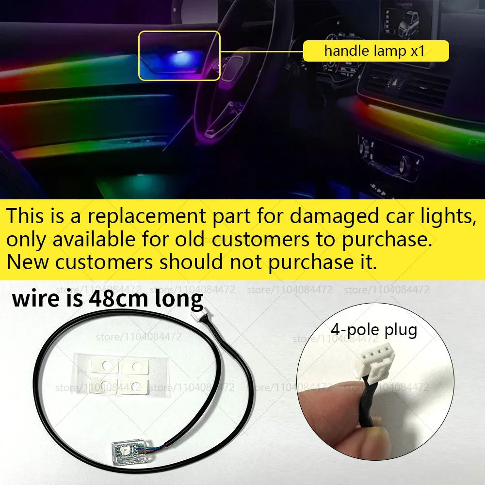 22in1 RGB Car Interior Acrylic Car Ambient Lights RGB Hidden Acrylic Strip Decoration Atmosphere Accessories For Peugeot 2008