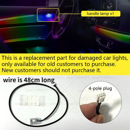 22in1 RGB Car Interior Acrylic Car Ambient Lights RGB Hidden Acrylic Strip Decoration Atmosphere Accessories For Peugeot 2008