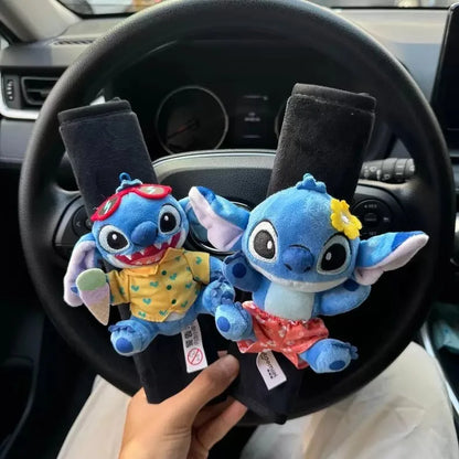Stitch Car Seat Belt Cover Kawaii Car Accessories Interior Shoulder Cover Child Protective Wear-Resistant for Auto Safety Belts