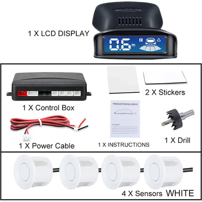 Front Rear Parking Sensor Kit 8 Probe Auto Blind Spot Radar LCD Monitor 12V Parktronic Reverse Backup Assist System