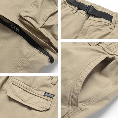 Spring Men Cotton Cargo Pants + Shorts Men Summer Multi-Pocket Shorts Pants Mens Joggers Sweatpant Casual Shorts Trousers Male