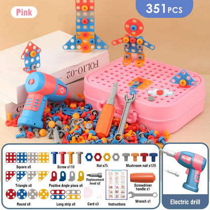 DIY Nut Hand Disassembly Assembly Puzzle Simulated Screwing Toolbox Early Educational Kids Toy Shape Insert Blocks Toys For Boys