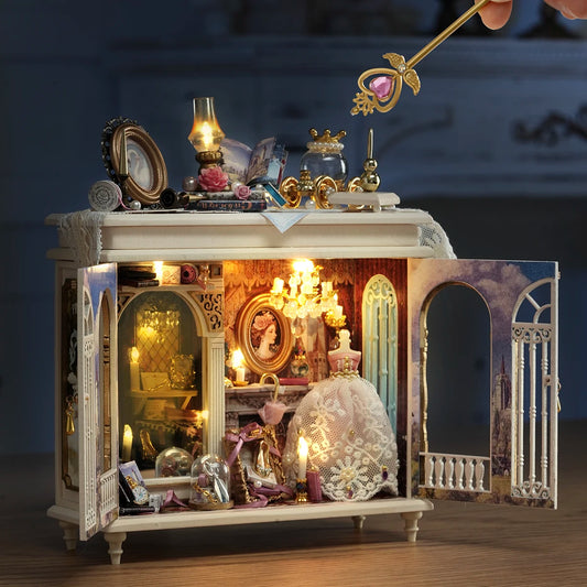 Diy Doll Miniature House Kit Wooden Casa Dollhouse Furniture Light Home Handmade Assembly Miniature Toys Birthday Gifts