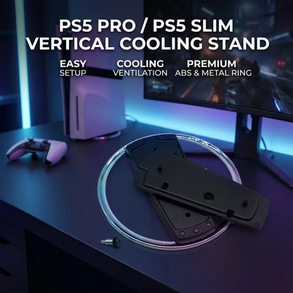 Metal Vertical Stand for PS5 Slim Console Base Stand Replacement with Screw for Playstation 5 Digital And Disc Version