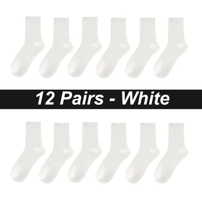 12Pairs Bamboo Fiber Socks Men Casual Business Mesh Breatheable Anti-Bacterial Comfortable High Quality Sock Male Size EU38-45
