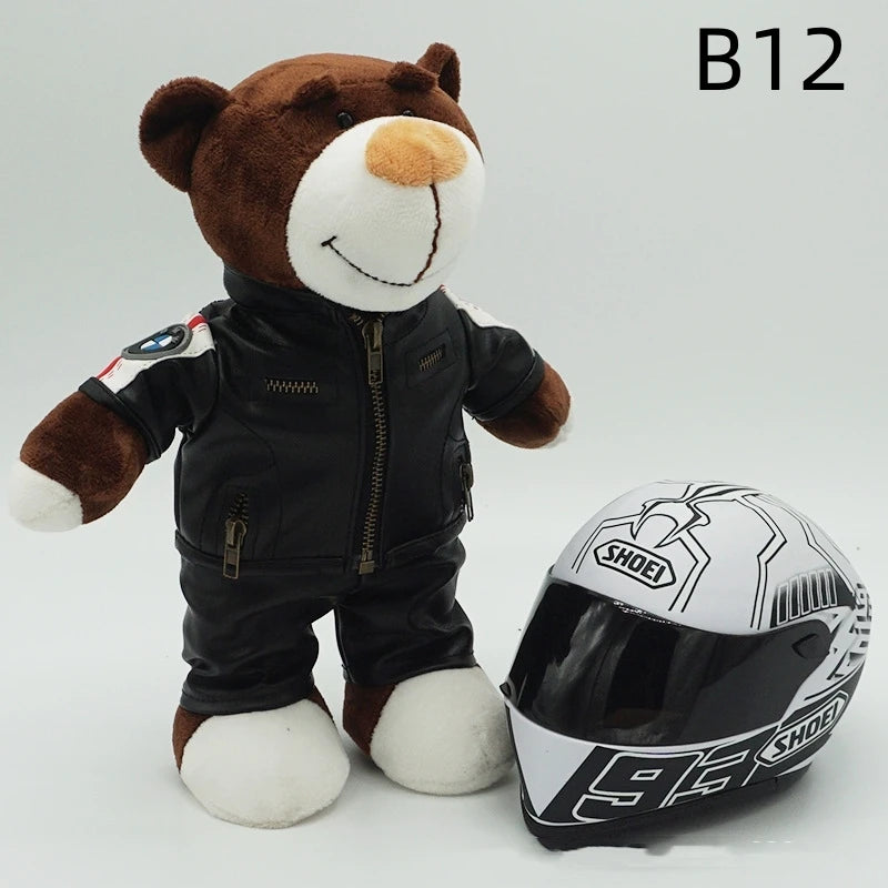 Kawaii helmet and teddy bear motorcycle decorations cute anime filled soft plush toys as gifts for friends during holidays