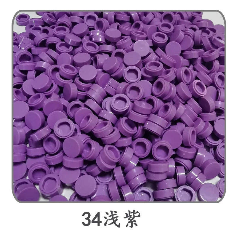 900pcs 52 Colors City Building Blocks Flat Tile 1x1 Round Bricks DIY Enlighten Blocks Parts 98138 Blocks for Children Boys Girls