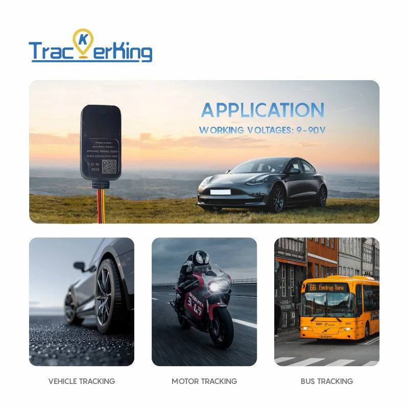 TrackerKing Car GPS Tracker EC08 2G Version Built Battery GSM GPRS Vehicle Anti Theft Tracking Device Monitor Locator Remote