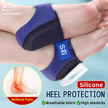【Xxin】Heel Protectors Breathable Silicone Gel Cushion Cup Heel Pain Relief Sleeve Shoe Insert