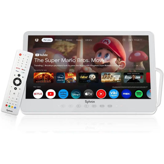 15.6" Portable TV, 1080P Smart TV, 10000mAh Battery (6H), Rechargeable, IP66 Waterproof, Supports Apps & Voice Control. Perfect