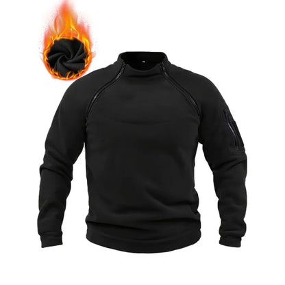 Men's Tactical Fleece Zipper Pullover Windproof Thermal Military Outdoor Winter Warm Hiking Sweatshirts Combat Training Sweater
